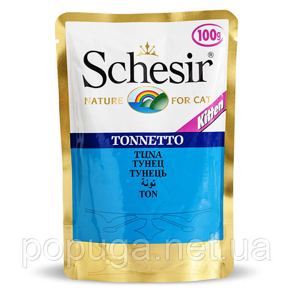 Schesir Tuna Kitten консерви з тунцем для кошенят, пауч 100 г