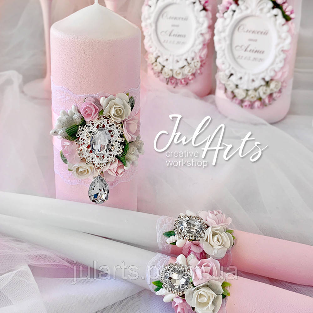 Нежно розовый набор свадебных аксессуаров под заказ - фото 4 - id-p1155402643