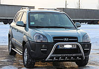 Кенгурятник с лого (защита переднего бампера) Hyundai Tucson 2004-2010