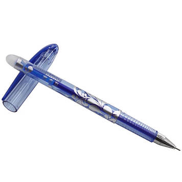 Ручка гелева зі стиральним чорнилом блакитна