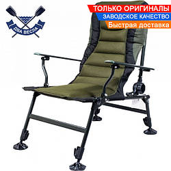 Посилене коропове крісло CarpLux SL-103 до 150 кг для нерівних пов-стей, спинка та ніжки регул-ся, чохол