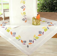 Набор для вышивания гладью (скатерть) Vervaco Colourful Leaves "Разноцветные листья"