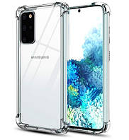 Протиударний силіконовий чохол з посиленими кутами для Samsung Galaxy S20 Plus (S20+) прозорий