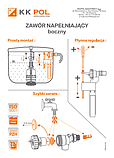 KKPOL(Польща) Набір заливний і зливний механізми Арматура для зливного бачка, фото 8