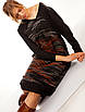 Сукня вільного силуету з оригінальним декором «Розмальовування шерстю» і стразами, фото 3