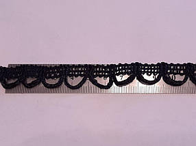 Тасьма мереживо чорна 1,5 см/15 м, фото 3