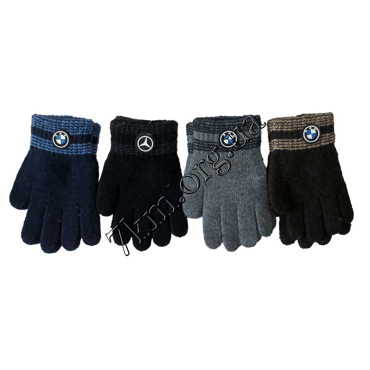 Рукавички дитячі вовняні авто 3-4 роки "Корона" одинарні., фото 1