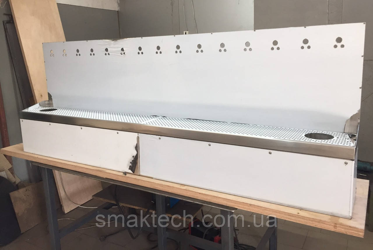 Пивна стінка з нержавіючої сталі на 15 кранів для розливу в пляшки (без кранів), фото 1