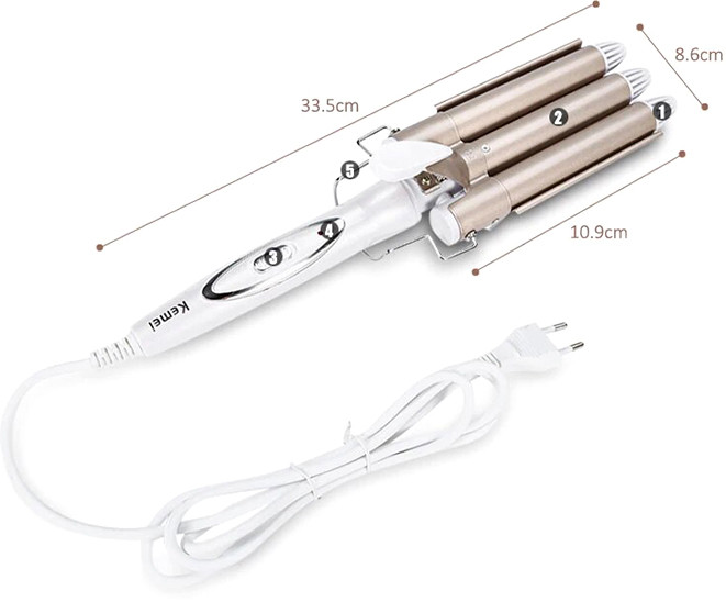 Плойка тройная Kemei KM-1010 Hair Curlers - фото 1 - id-p1155689177