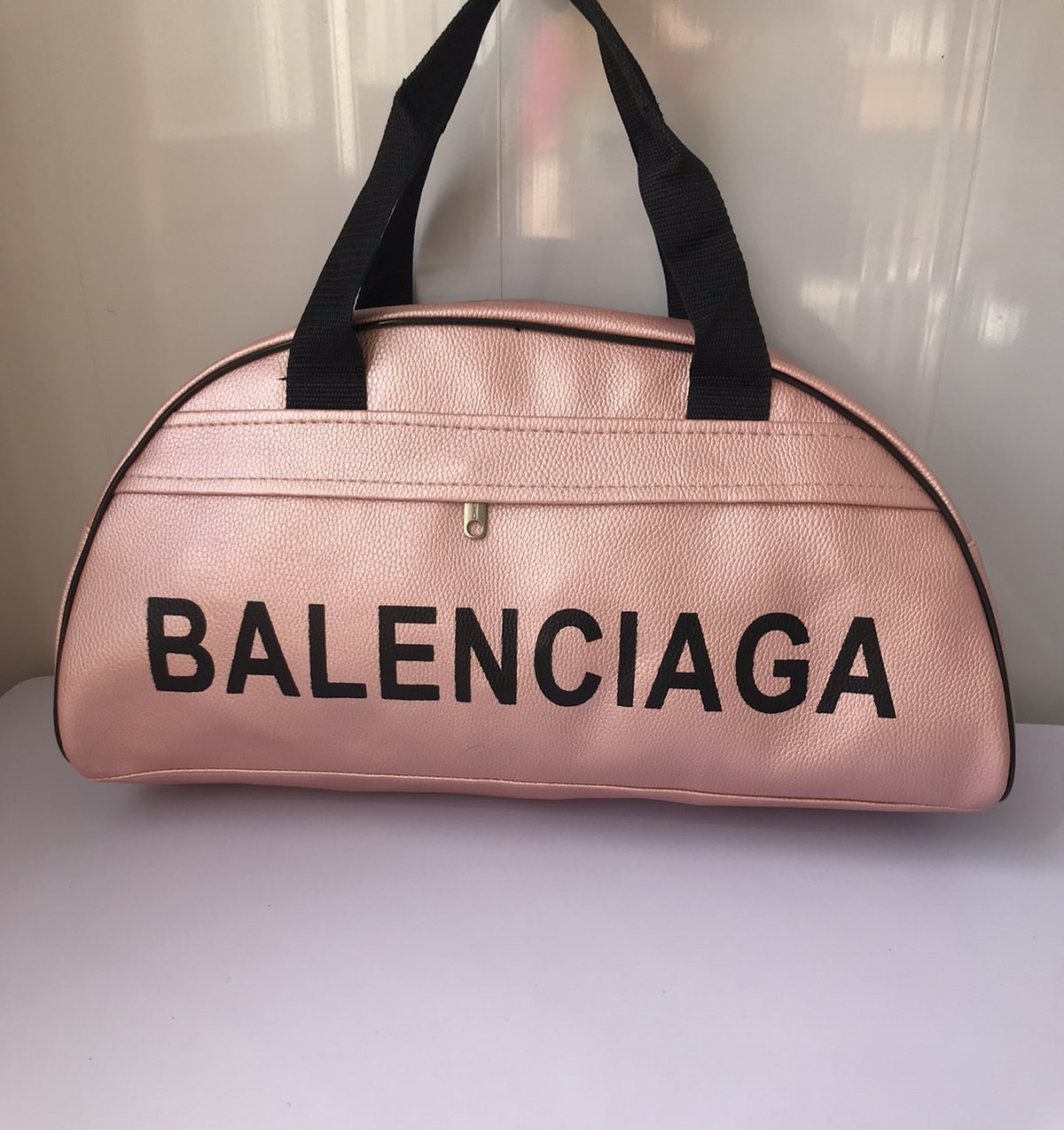 Сумка жіноча спортивна міська кожзам Балансиага Balenciaga. Пудра перламутр