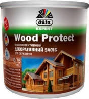 Wood Protect 0.75л колір білий ВИСОКОЕФЕКТИВНИЙ ДЕКОРАТИВНИЙ ЗАСІБ ДЛЯ ДЕРЕВИНИ ДЮФА