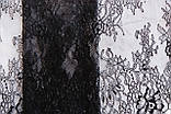 Ажурне французьке мереживо шантильї (з війками) чорного кольору шириною 65 см, довжина купона 3,0 м., фото 6