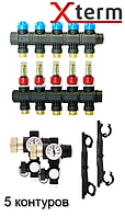 AFRISO ProCalida EF 1/5 на 5 контуров коллектор для теплого пола с расходомерами (гребенка) Афризо 80825