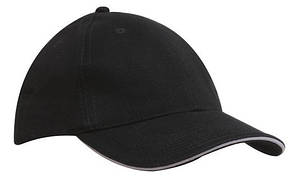 Кепка-сендвіч чорна з білою смужкою Headwear proffesional — 00612