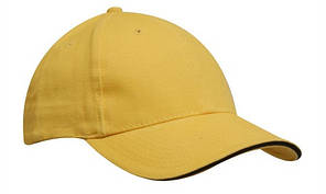 Кепка-сендвіч жовта з чорною смужкою Headwear proffesional — 00614