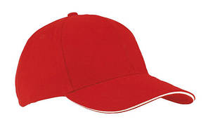 Кепка-сендвіч червона з білою смужкою Headwear proffesional — 00618