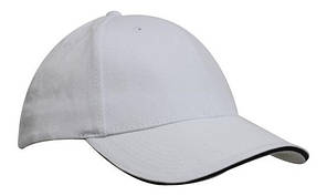 Кепка-сендвіч біла із синьою смужкою Headwear proffesional — 00620