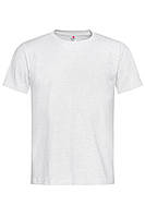 Футболка чоловіча біло-сіра з круглим вирізом Stedman - ASHCT2000