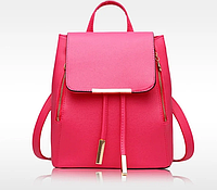 Женский городской стильный повседневный красивый модный рюкзак ранець рюкзачок сумка красно-розовый