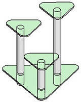Скляна підставка під вазони - 4 Антонік