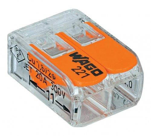Клемма WAGO 221-412 (оригинал) на 2 провода универсальная. (ID ...