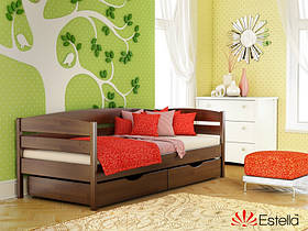Дитяче ліжко Estella Нота-Плюс 80x190 см дерев'яна одномісна колір горіх-101