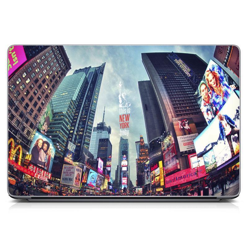 Наклейка для ноутбука вінілова 15.6"-13.3" New York Матова 380х250 мм, вінілові наклейки для ноутбука