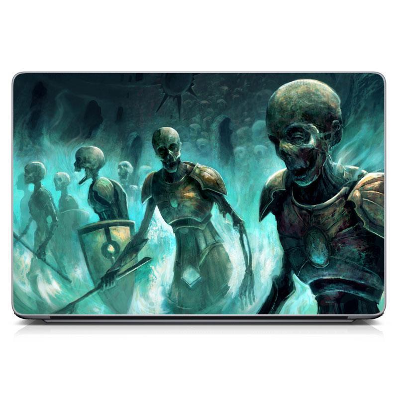 Універсальна вінілова наклейка на ноутбук 15.6"-13.3" Skeletons Матова 380х250 мм, наклейки на нетбук