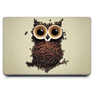 Універсальна наклейка на ноутбук 15.6"-13.3" Brown owl Матова 380 x250 мм, наклейки для ноутбука