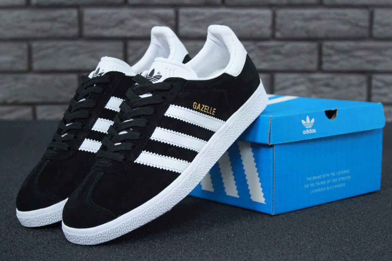 Жіночі кеди Adidas Gazelle Black White Газелі адідас жіночі чорно-білі