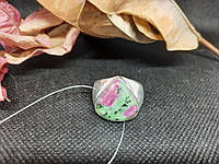 Рубин в породе цоизит кольцо капля с рубином 19,4 размер природный рубин в серебре Индия