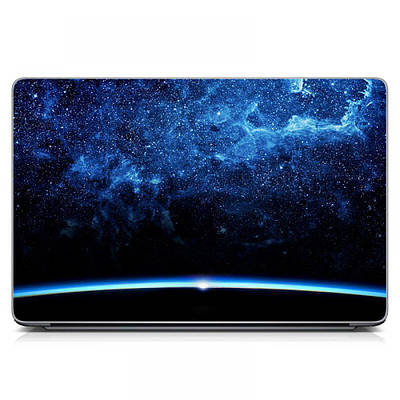 Наклейка для ноутбуків 15.6"-13.3" Космос, синій Матовий, наклейки на Acer, Asus, HP, Lenovo