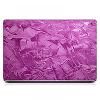 Универсальная виниловая наклейка на ноутбук 15.6"-13.3" Розовые мазки краски Матовая 380х250 мм, наклейки для