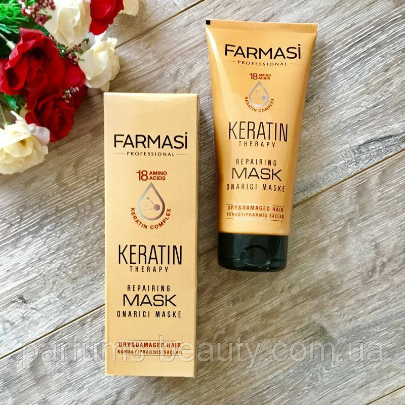 Маска для волосся з кератином відновлювальна Farmasi 200 мл, фото 1