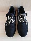 Замшеві чорні туфлі жіночі N55. Туреччина, фото 4