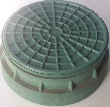 Люк полімерпіщаний тип "Л" 315 під трубу зелений без ух