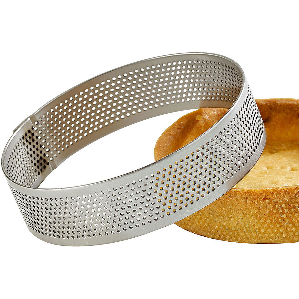 Перфорована форма-кільце для випікання 80*20 мм, антипригарне кільце з неіржавкої сталі, для тарту, фото 1