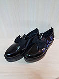 Черные лакированные женские туфли на высокой платформе N55. Турция, фото 3