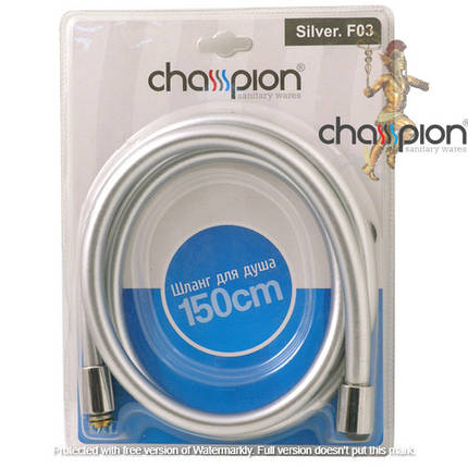 Шланг для лійки душа силіконовий 150см Champion SILVER.F03, фото 3