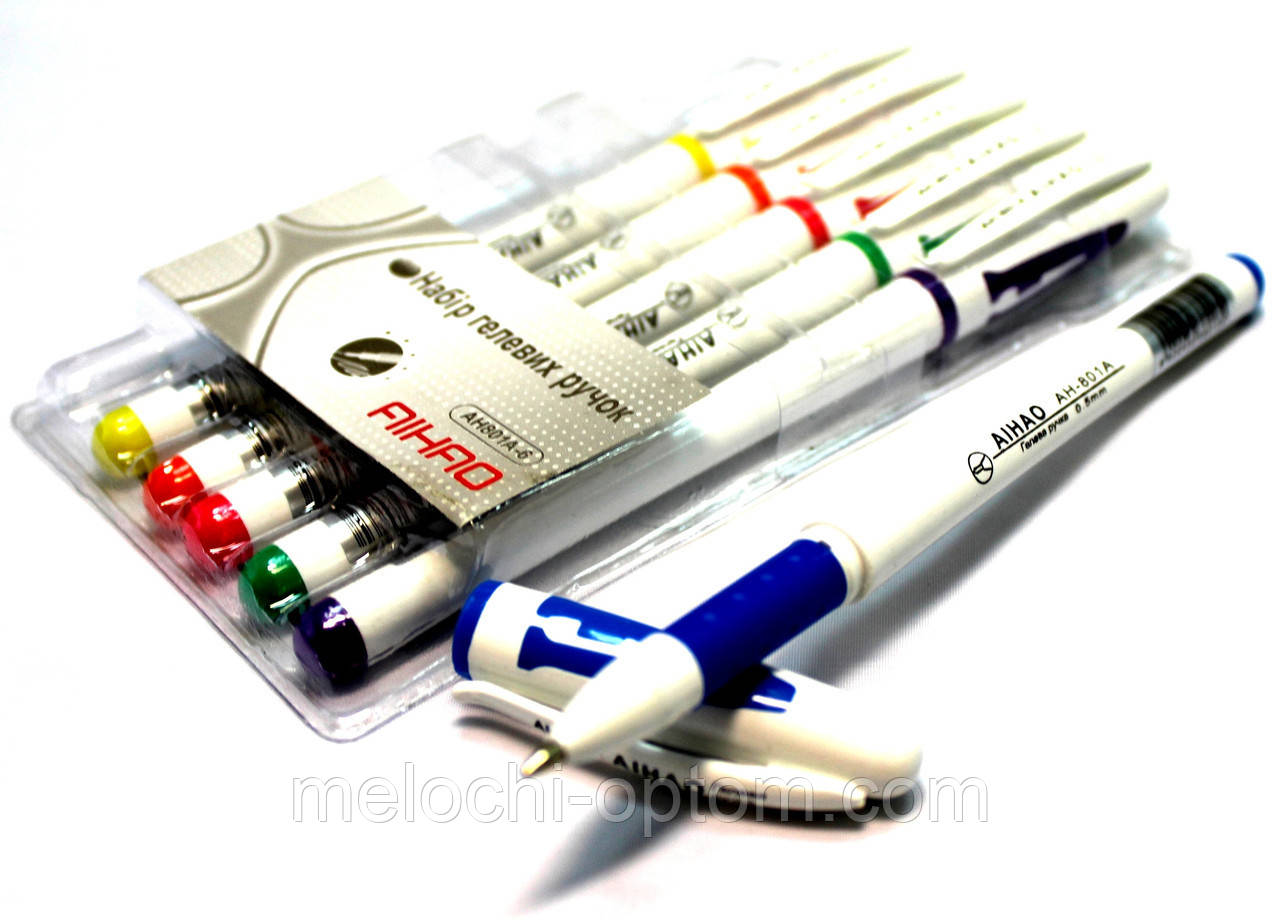Наборы гелевых ручек "AIHAO" (6цв/набор)