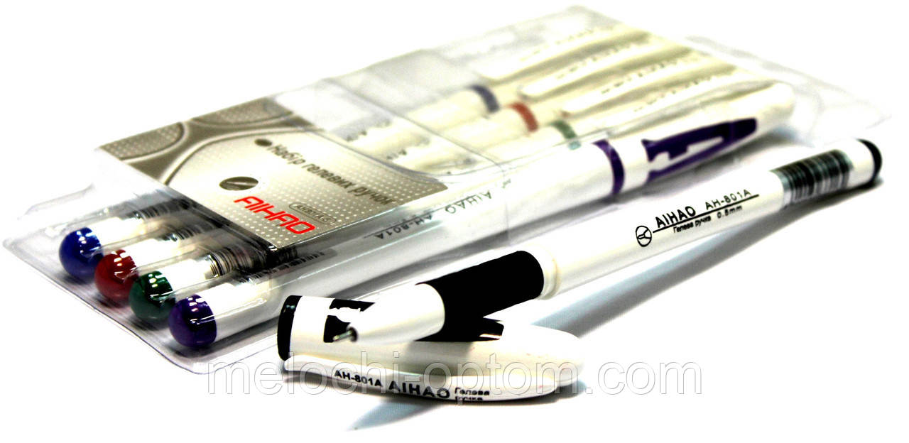 Набори гелевих ручок "AIHAO" (5кол/набір)