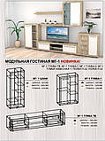 Модульні меблі вітальня Компаніт МГ-1 колір дсп дуб-сонома-комбі складальна, фото 2