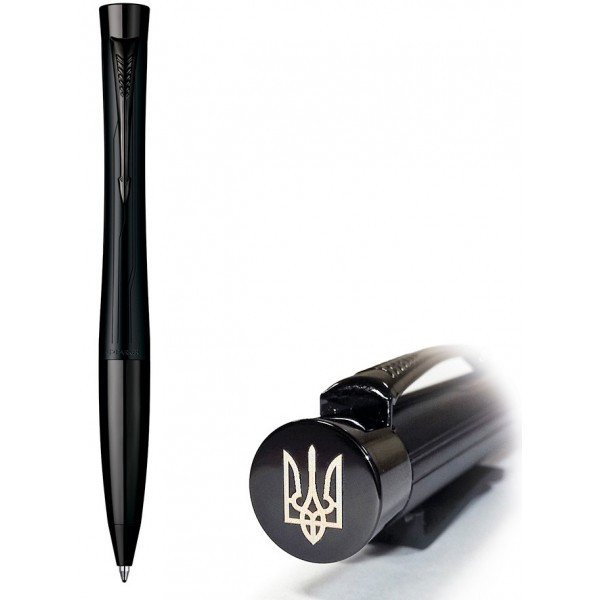 Ручка Parker кулькова URBAN Premium Matt Black BP Тризуб на торці (21 232M_TR)