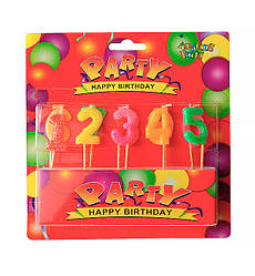 Свічки-цифри, набір 10 шт