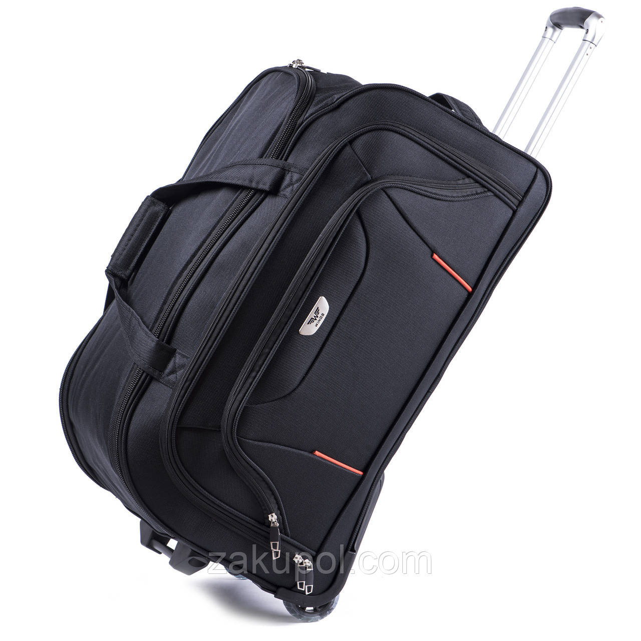 Сумка дорожня на колесах WINGS 1055, середній Чорний