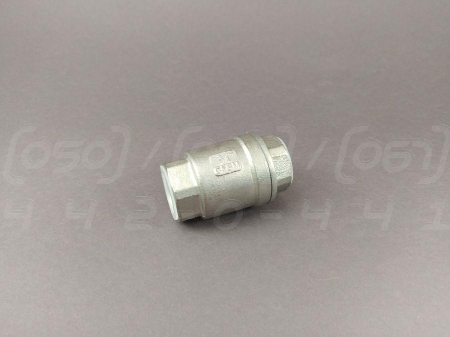 Клапан зворотний пружинний муфтовий нержавіючий DN20 (3/4"), н/ж сталь AISI304 (CF8), Ру63 (1000 PSI), до 300°C