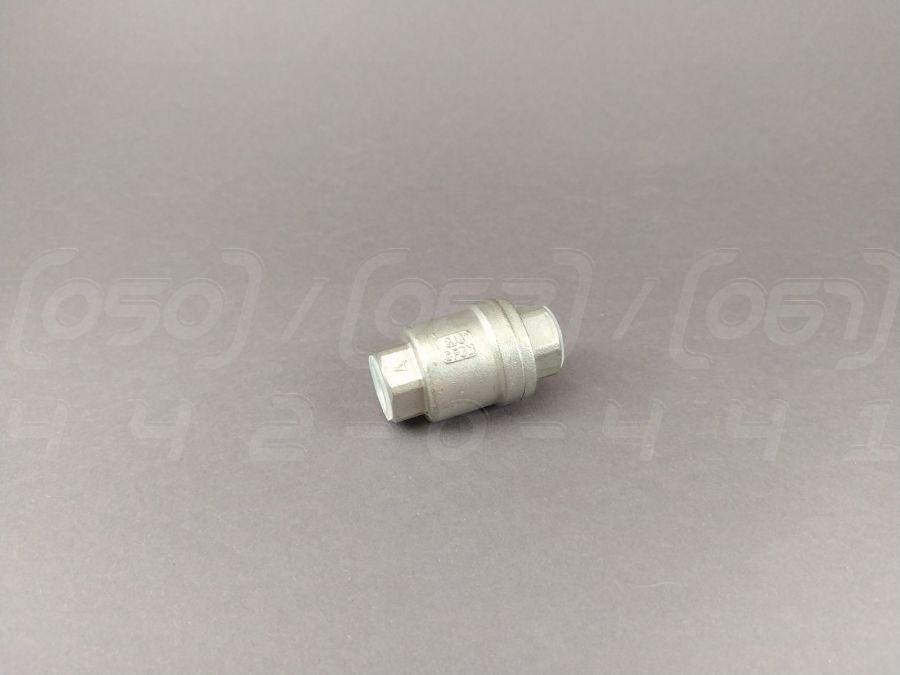 Клапан зворотний нержавіючий DN8 (1/4") пружинний муфтовий, н/ж сталь AISI304 (CF8), Ру63, до +300°C, різьба BSPP, фото 1