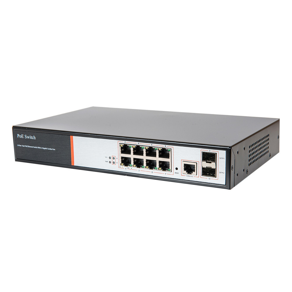 Гігабітний 10-портовий POE комутатор Tecsar TS-82sfp-GB