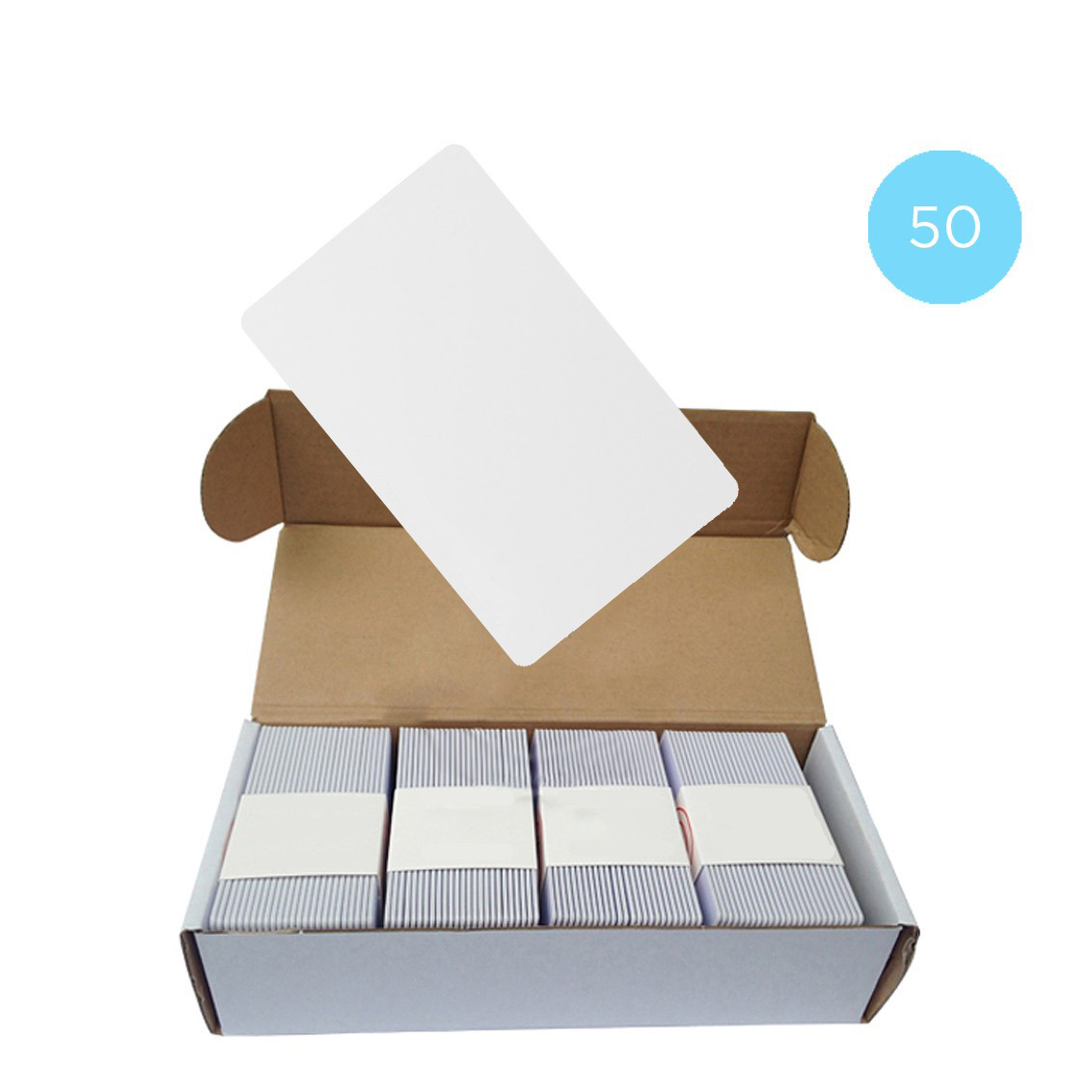 Набір 50 шт. Безконтактна карта Tecsar Trek Mifare Classic 1K 08 мм біла