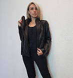 Жіноча шкіряна куртка "косуха" чорна Maddox, фото 3